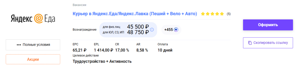 Как работает партнерская программа Яндекс Еда